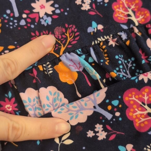 3/$20 Picapino Printed Midi Dress Short Sleeve Flared Girls Size 6 Pink Blue - Picture 10 of 11